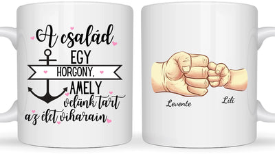 Családi kezek és Baba kezek - Akár 5 kézzel is! - Egyedi személyre szabható bögre
