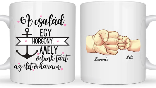 Családi kezek és Baba kezek - Akár 5 kézzel is! - Egyedi személyre szabható bögre