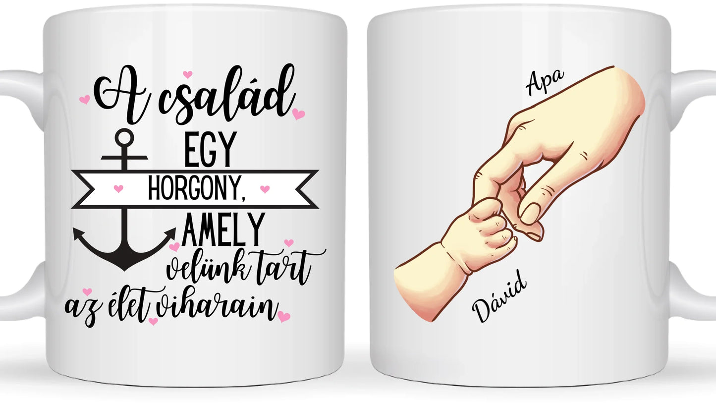Családi kezek - Egyedi személyre szabható bögre