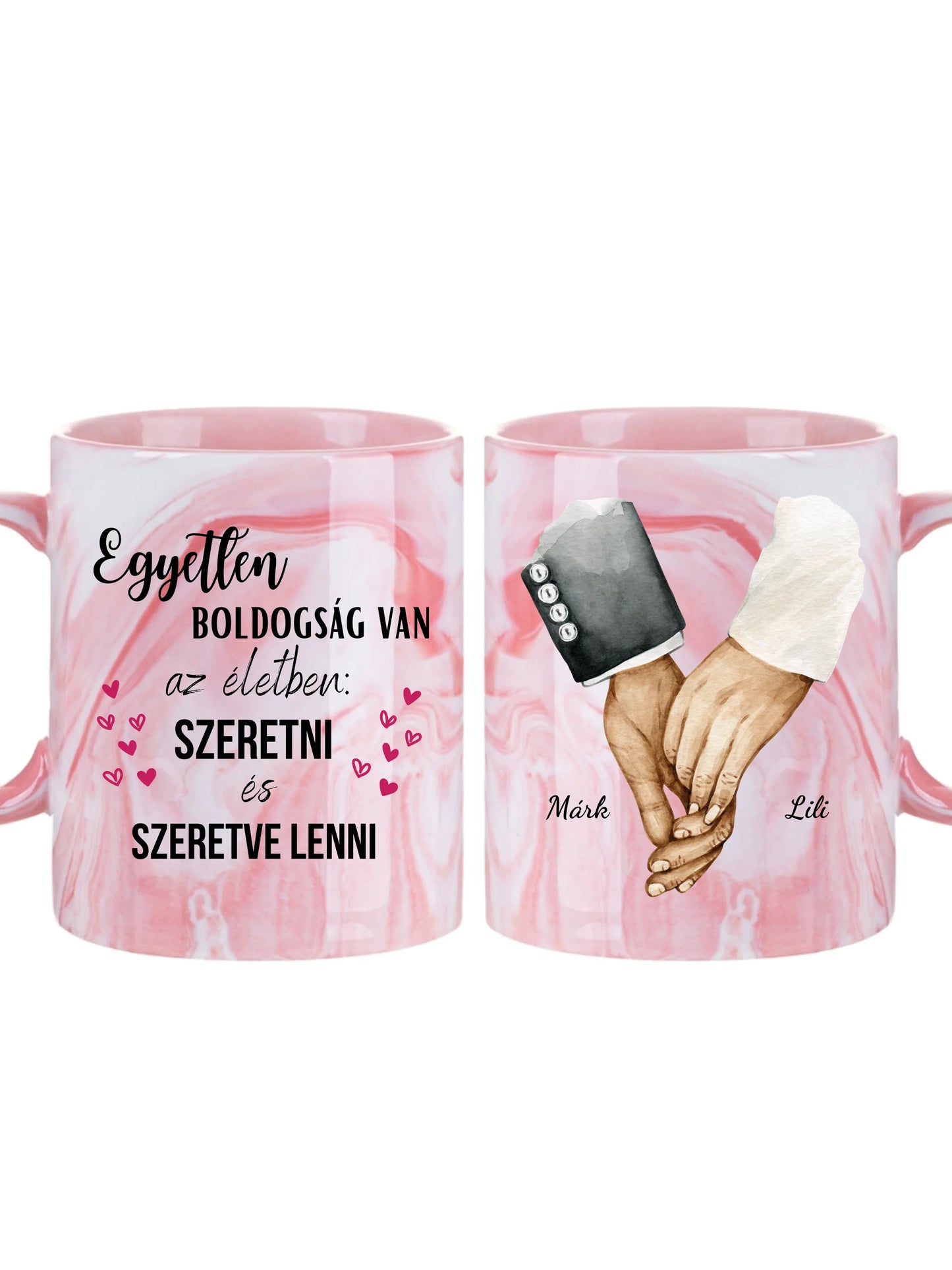 Páros kezek - Egyedi személyre szabható bögre
