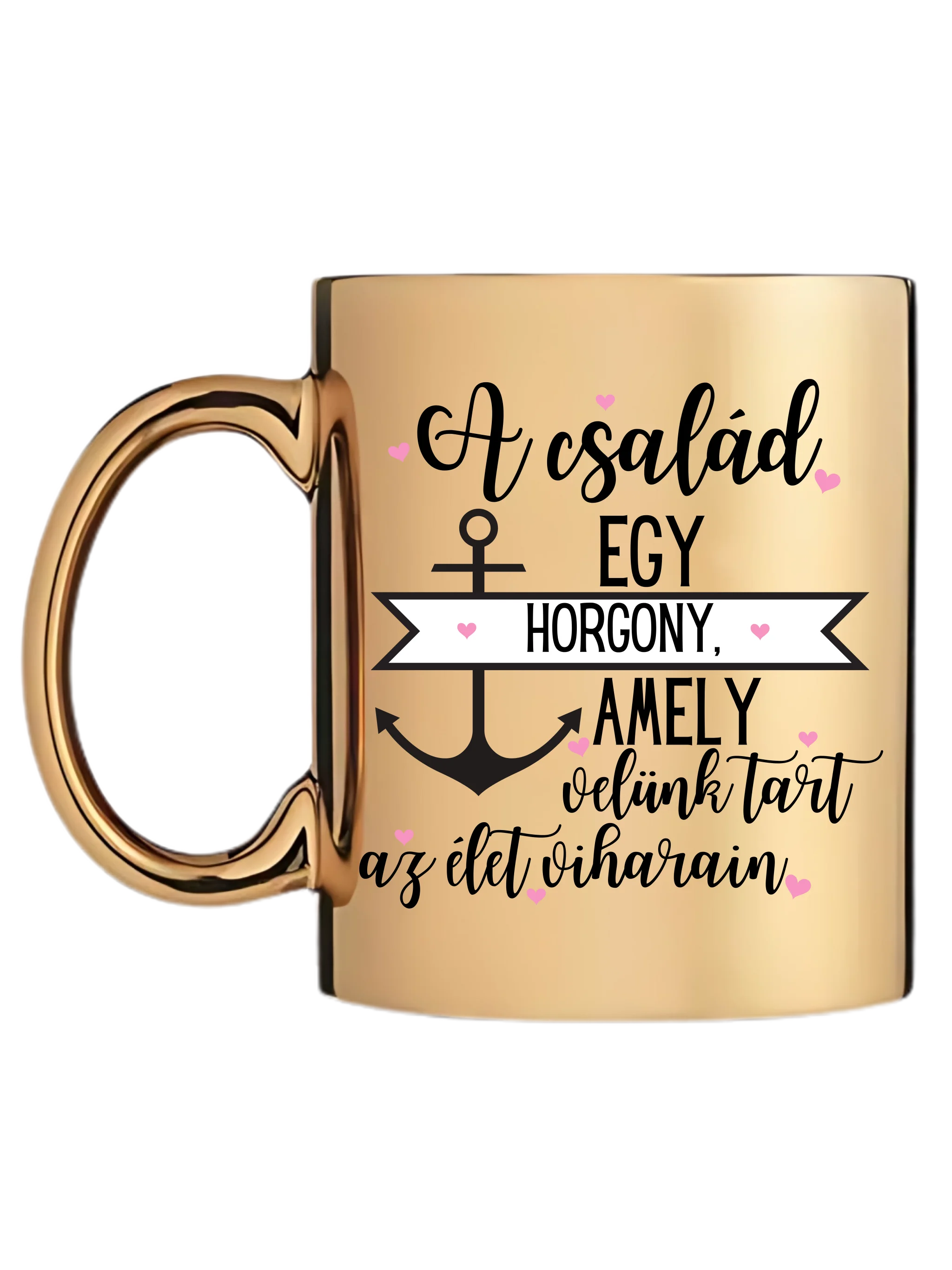 Arany metál bögre bal oldal