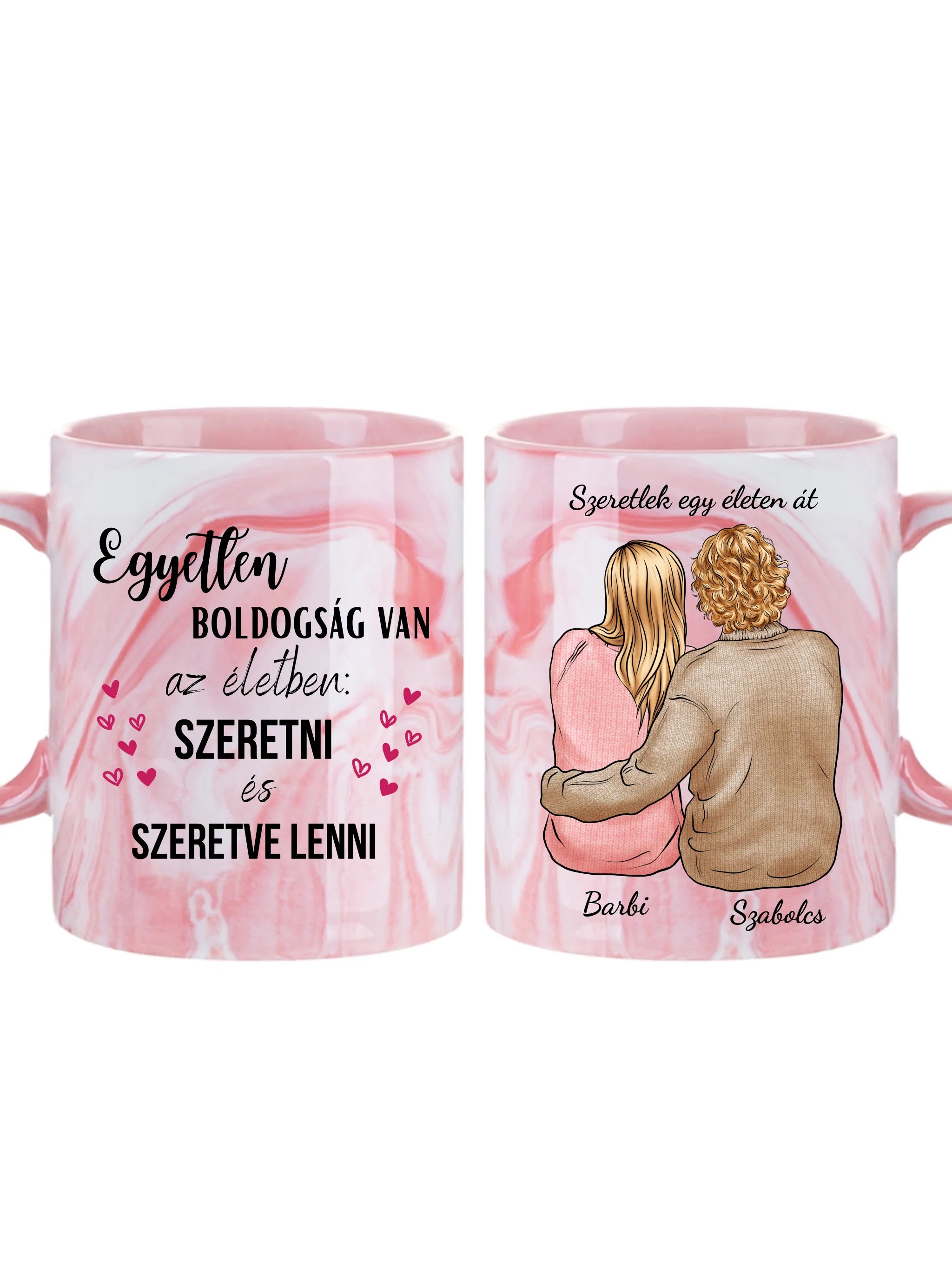 Pulcsis összebújós páros - Egyedi személyre szabható bögre