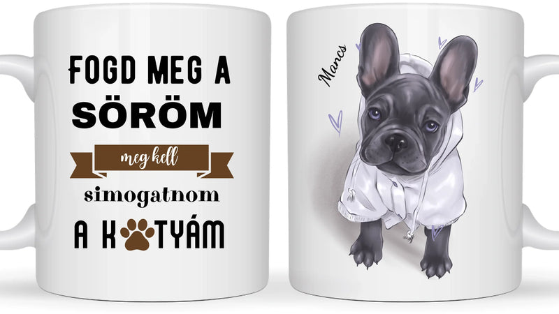Francia bulldog kutyaruhában - Egyedi személyre szabható bögre