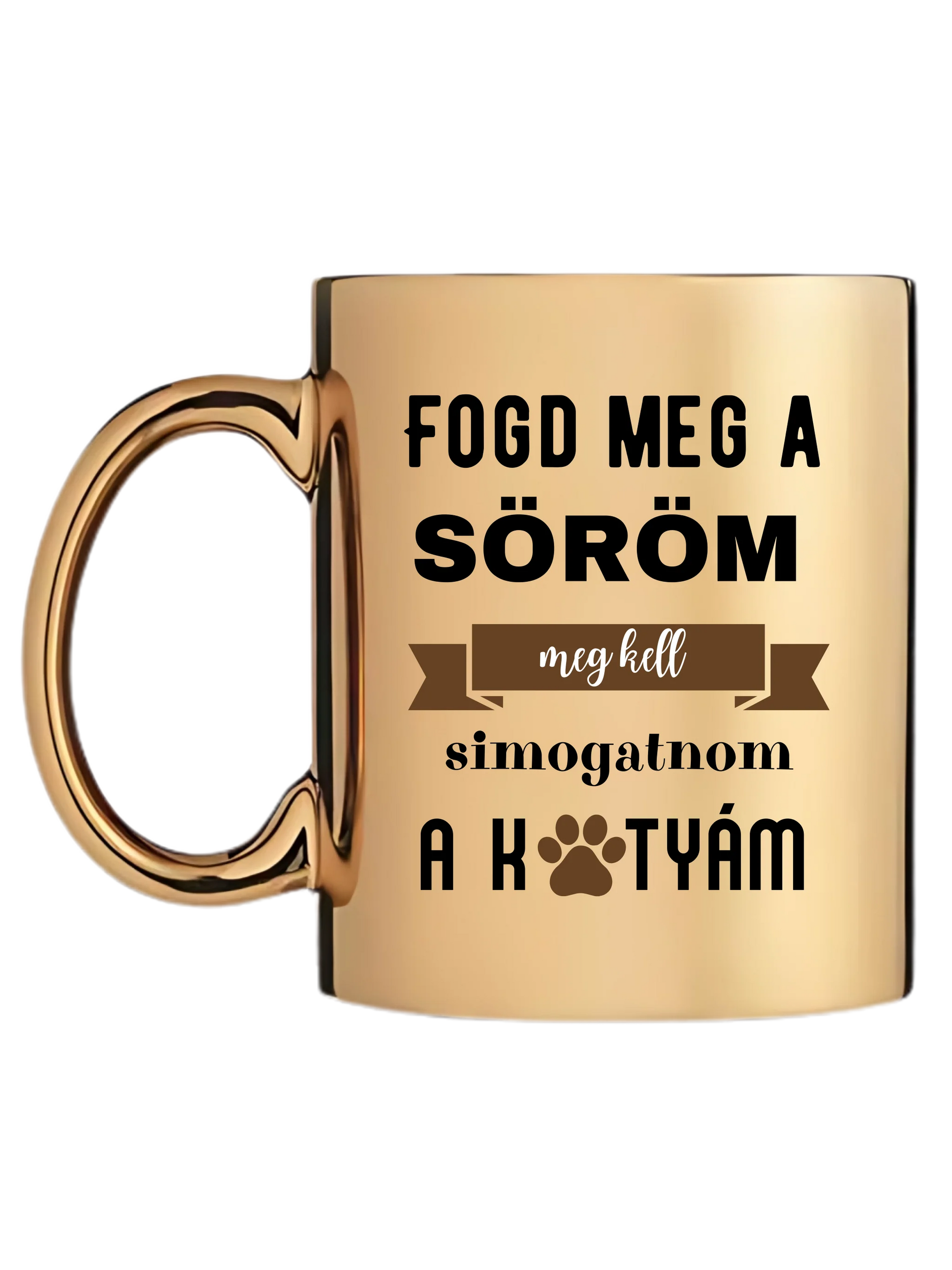 Arany metál bögre bal oldal