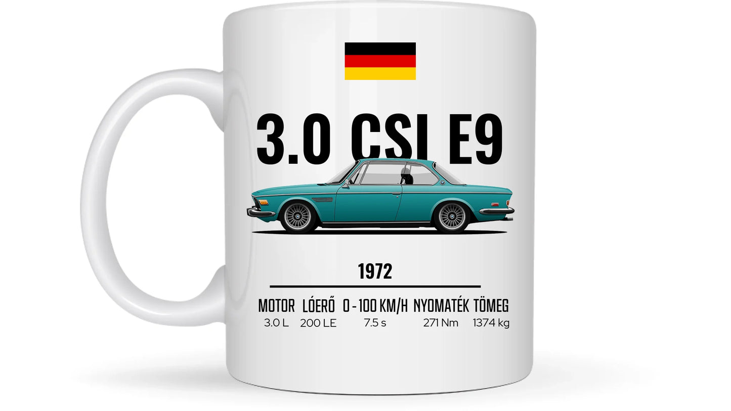 Autó illusztráció - 3.0 CSI E9 60. - Egyedi személyre szabható bögre