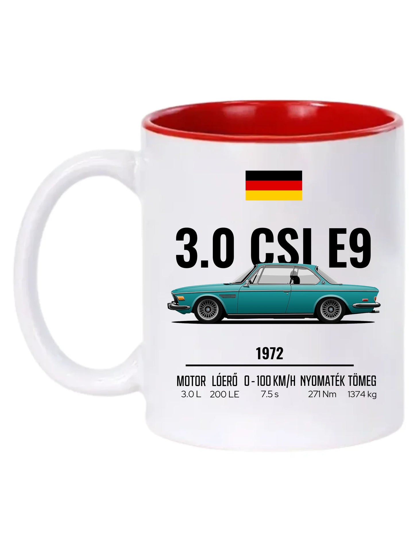 Autó illusztráció - 3.0 CSI E9 60. - Egyedi személyre szabható bögre