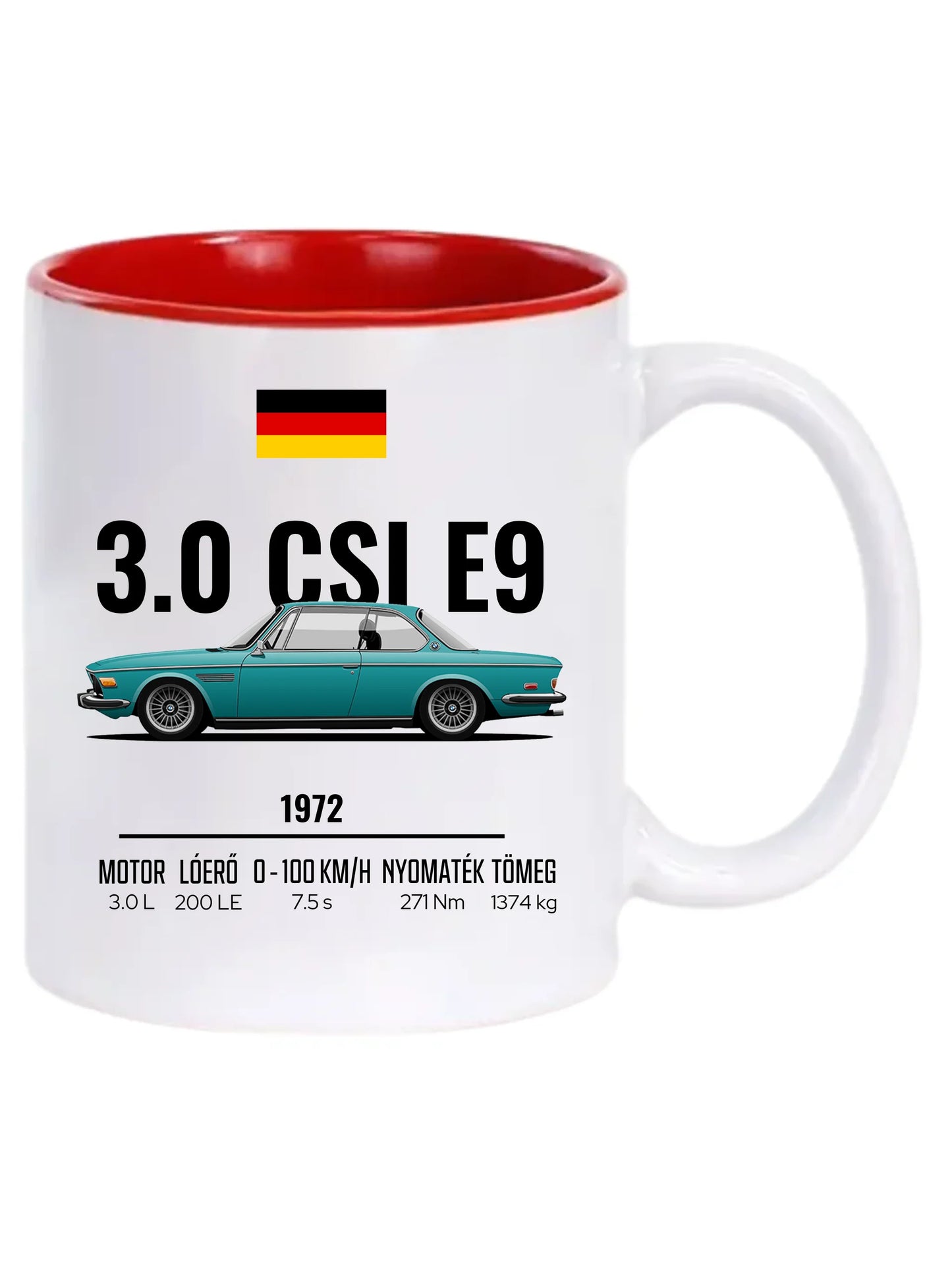 Autó illusztráció - 3.0 CSI E9 60. - Egyedi személyre szabható bögre