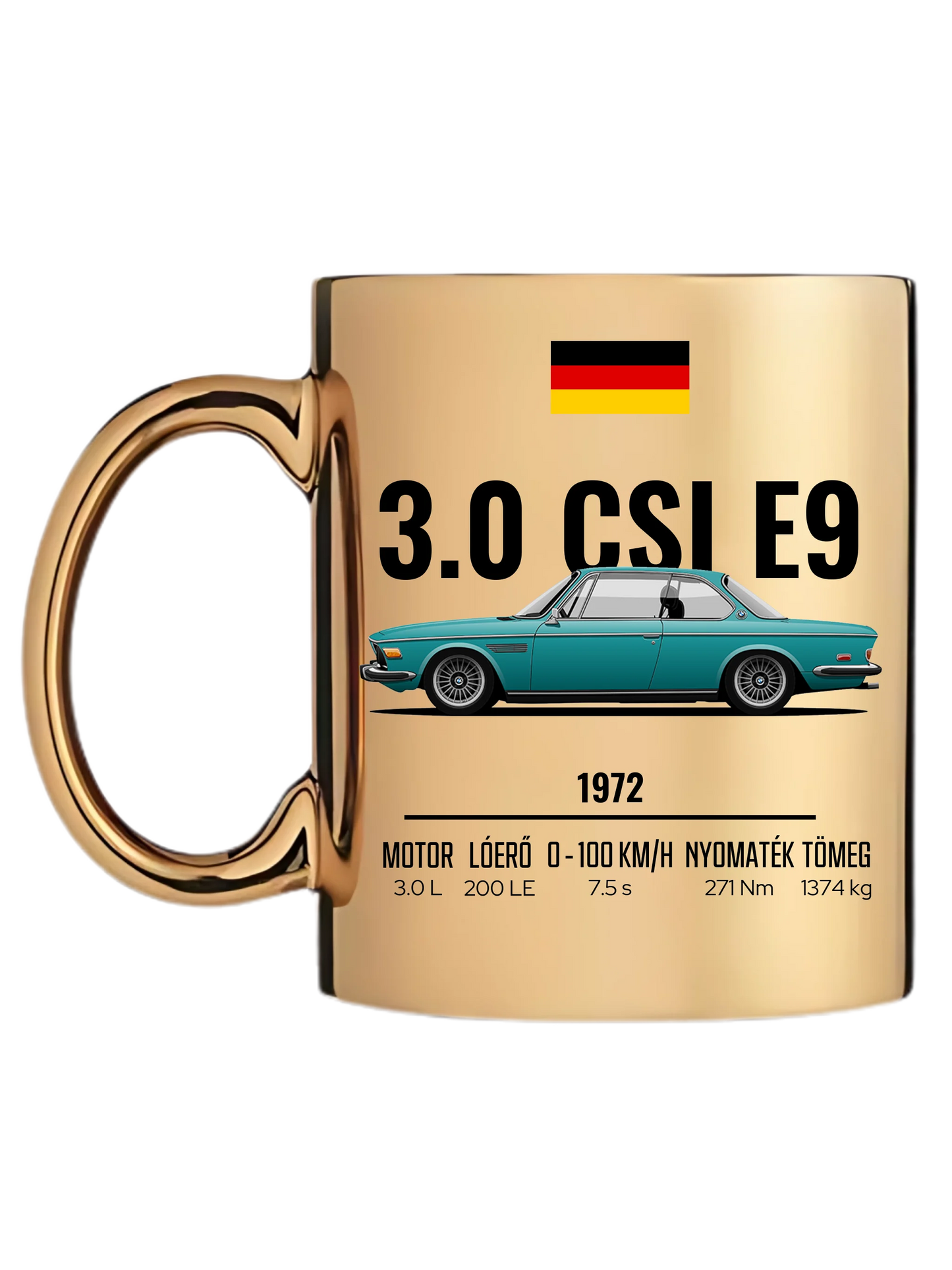 Autó illusztráció - 3.0 CSI E9 60. - Egyedi személyre szabható bögre