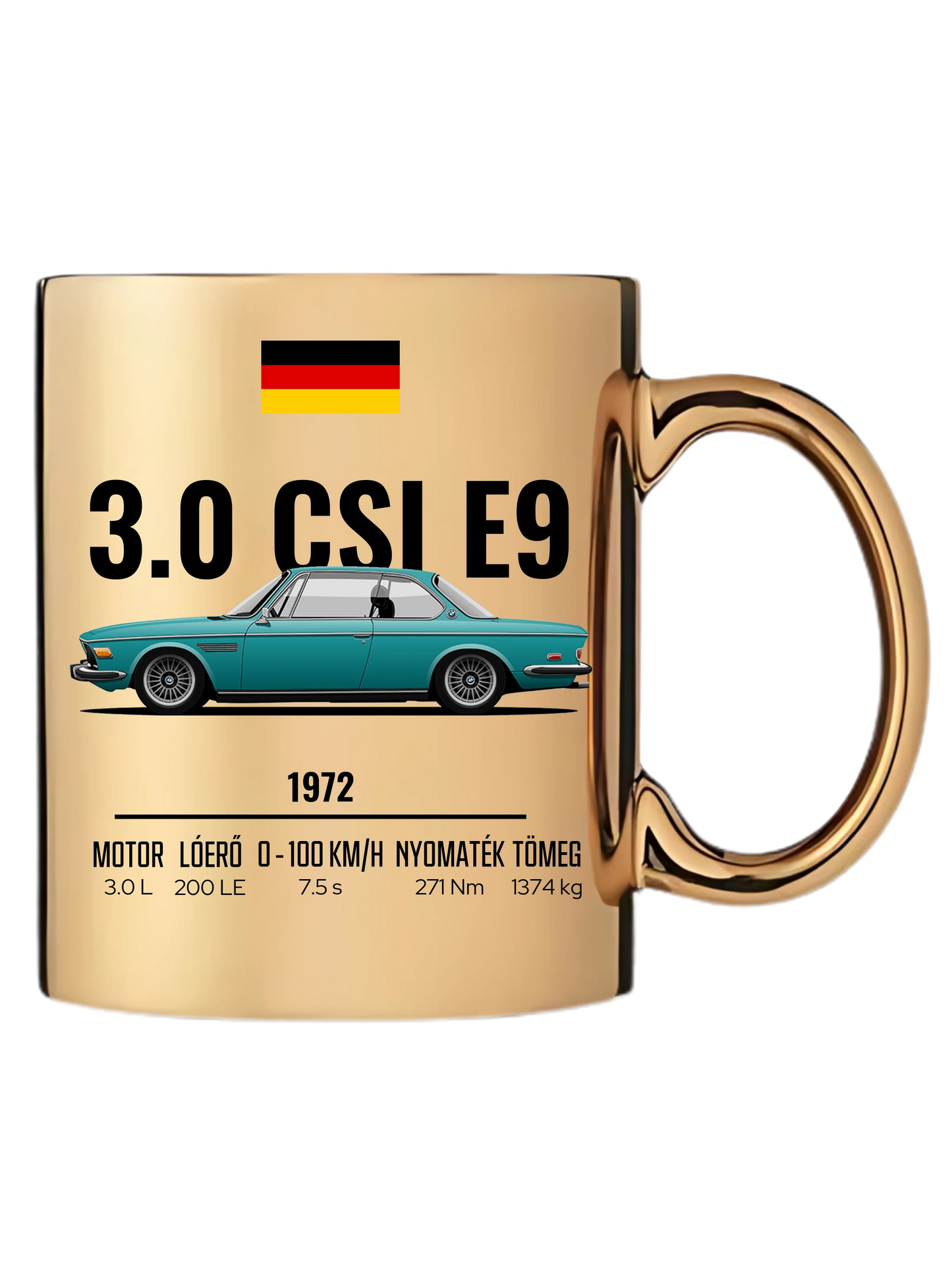 Autó illusztráció - 3.0 CSI E9 60. - Egyedi személyre szabható bögre