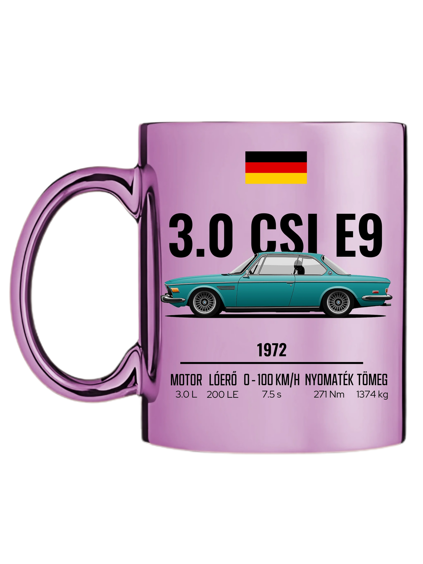 Autó illusztráció - 3.0 CSI E9 60. - Egyedi személyre szabható bögre