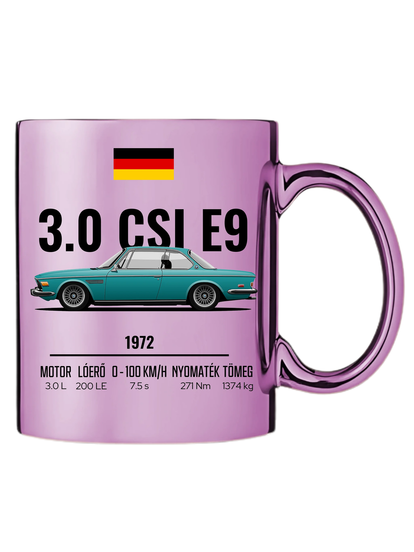 Autó illusztráció - 3.0 CSI E9 60. - Egyedi személyre szabható bögre