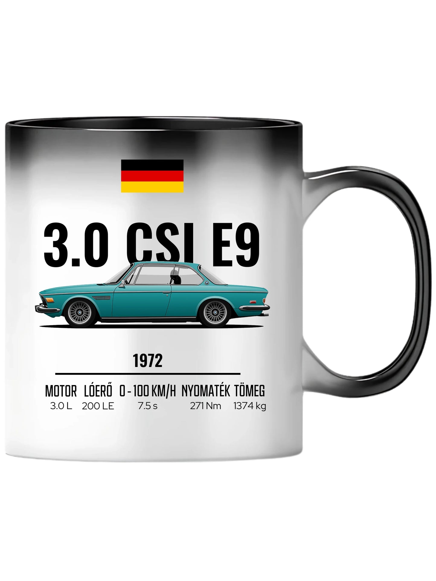 Autó illusztráció - 3.0 CSI E9 60. - Egyedi személyre szabható bögre