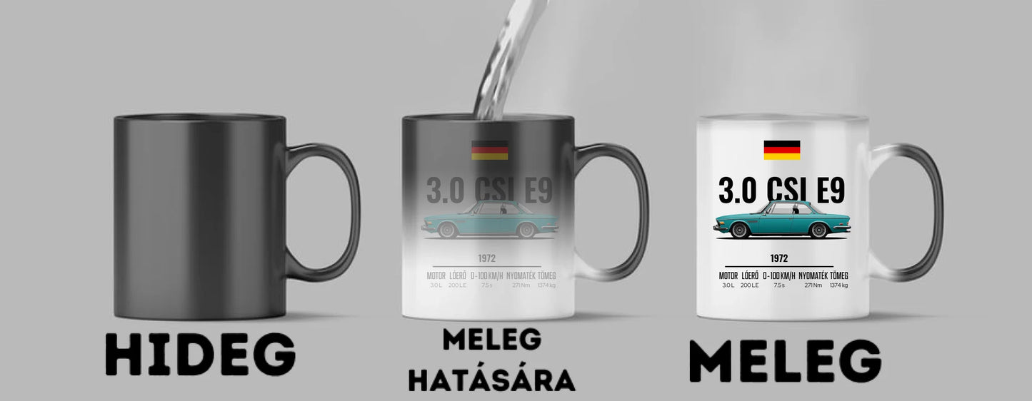 Autó illusztráció - 3.0 CSI E9 60. - Egyedi személyre szabható bögre