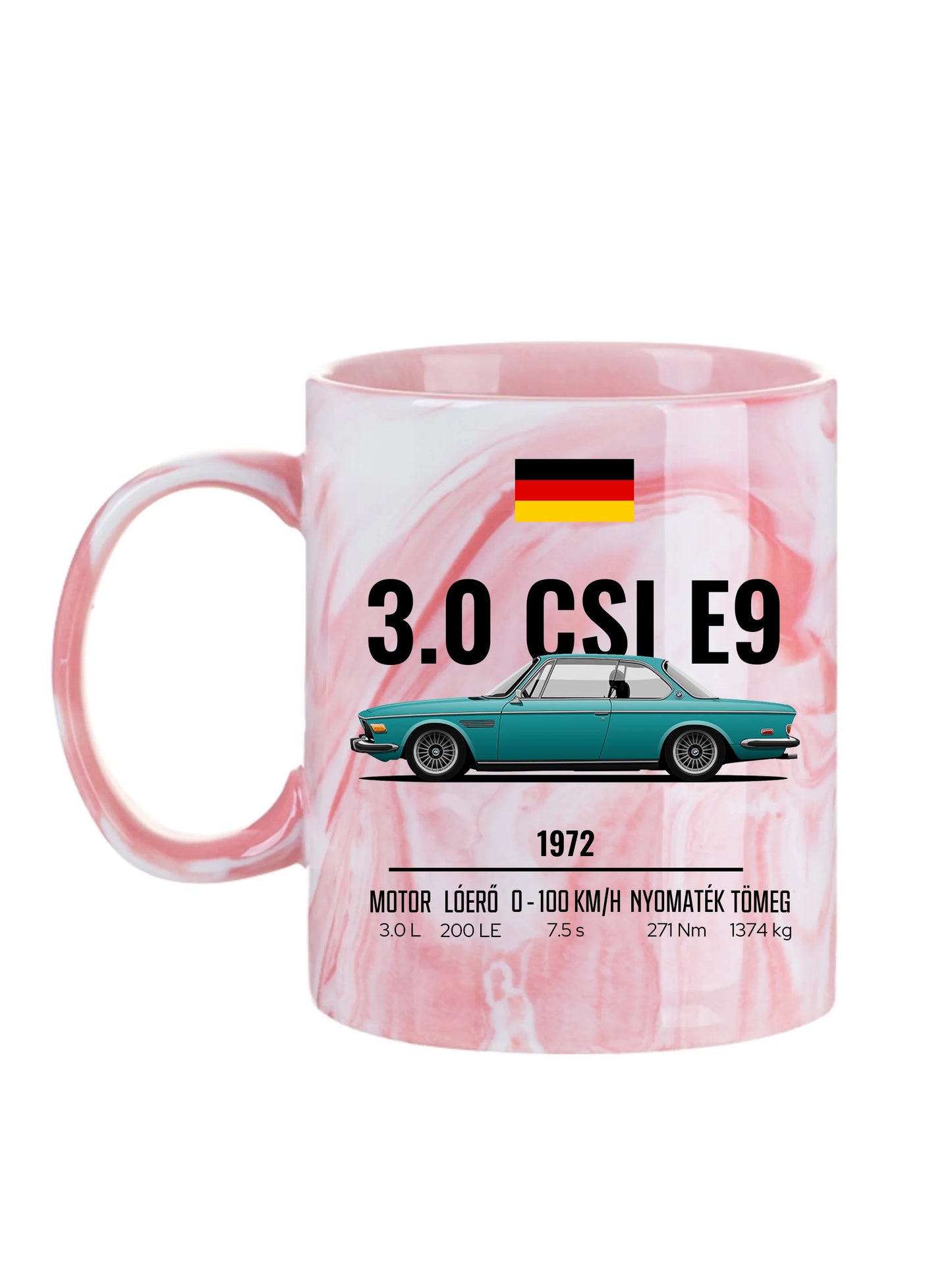 Autó illusztráció - 3.0 CSI E9 60. - Egyedi személyre szabható bögre