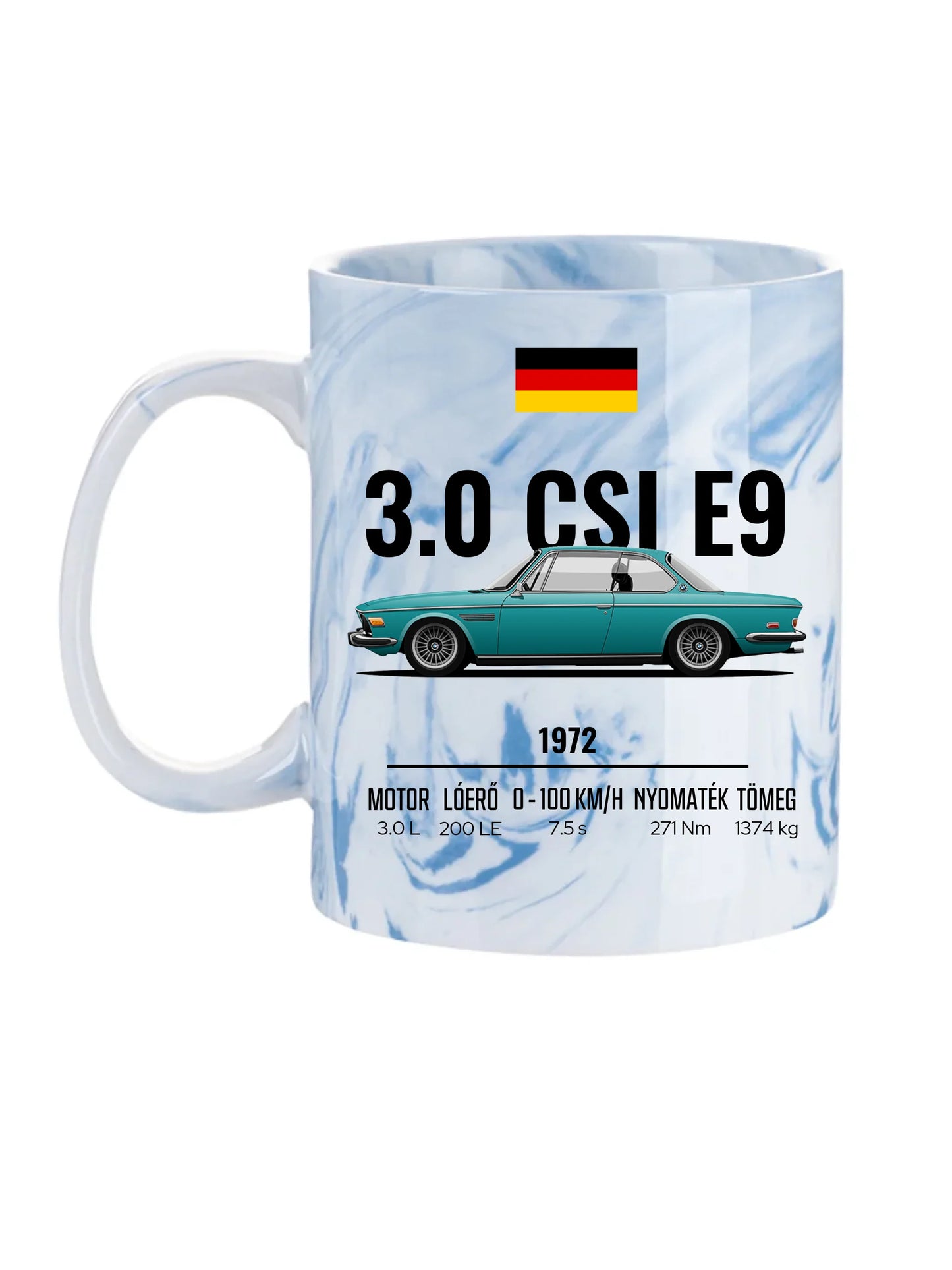 Autó illusztráció - 3.0 CSI E9 60. - Egyedi személyre szabható bögre