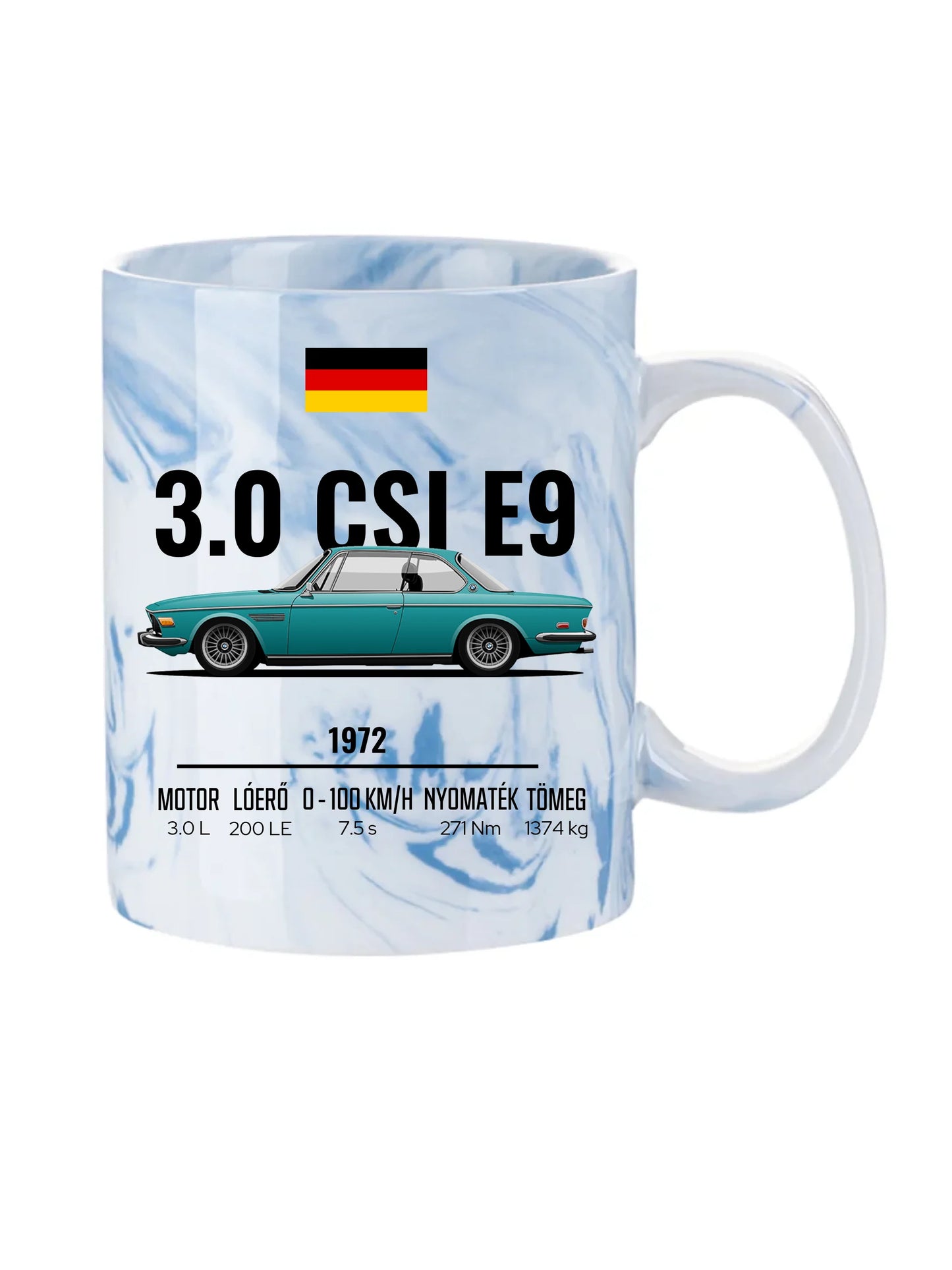 Autó illusztráció - 3.0 CSI E9 60. - Egyedi személyre szabható bögre
