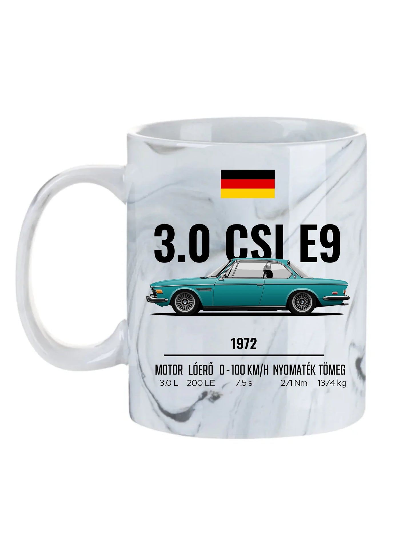 Autó illusztráció - 3.0 CSI E9 60. - Egyedi személyre szabható bögre