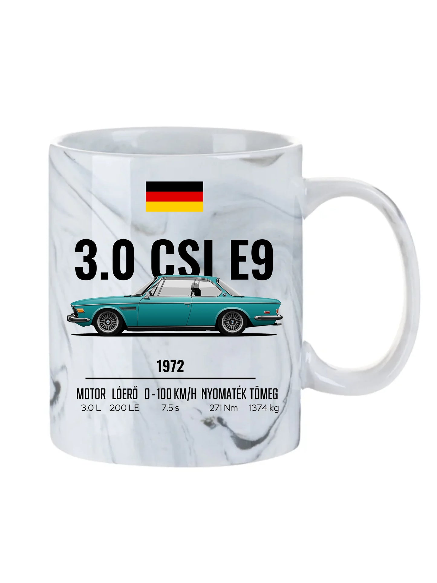 Autó illusztráció - 3.0 CSI E9 60. - Egyedi személyre szabható bögre