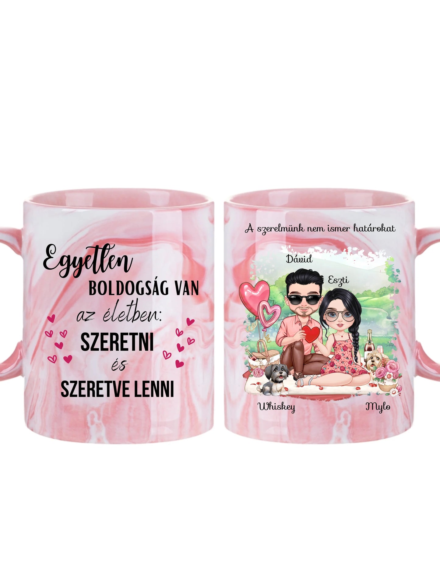 Piknikező szerelmes pár - Egyedi személyre szabható bögre