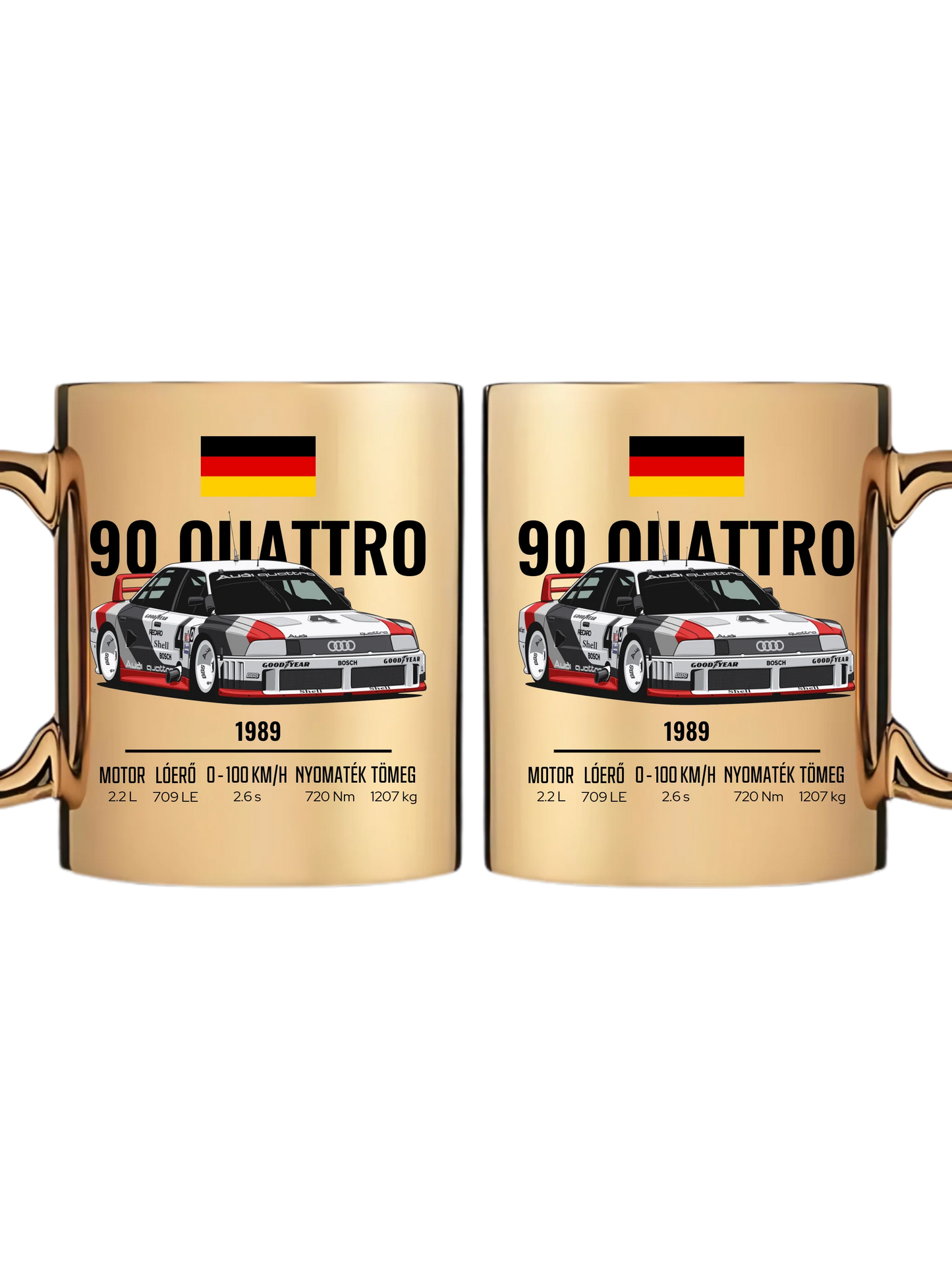 Autó illusztráció - 90 Quattro 20. - Egyedi személyre szabható bögre