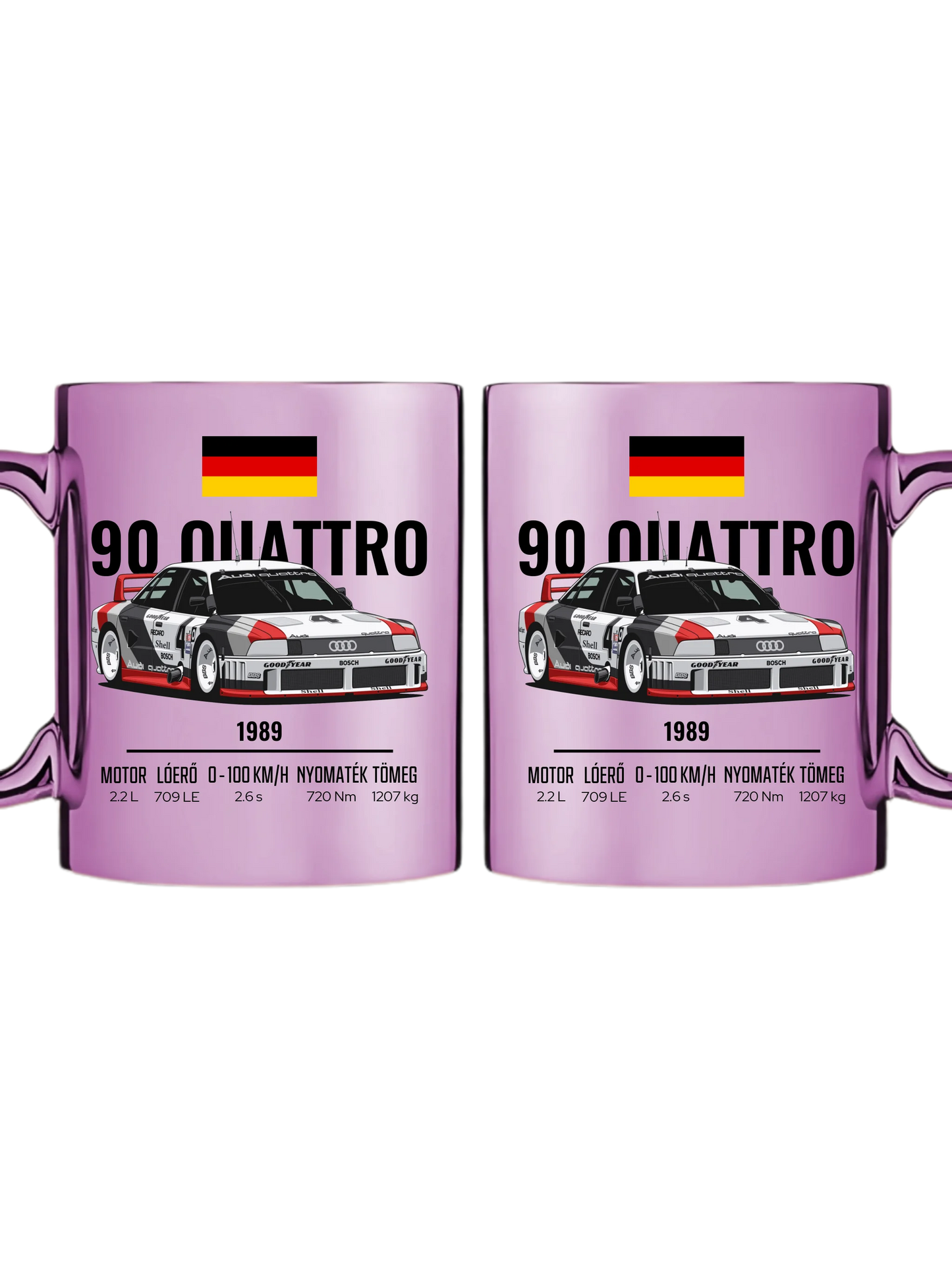 Autó illusztráció - 90 Quattro 20. - Egyedi személyre szabható bögre