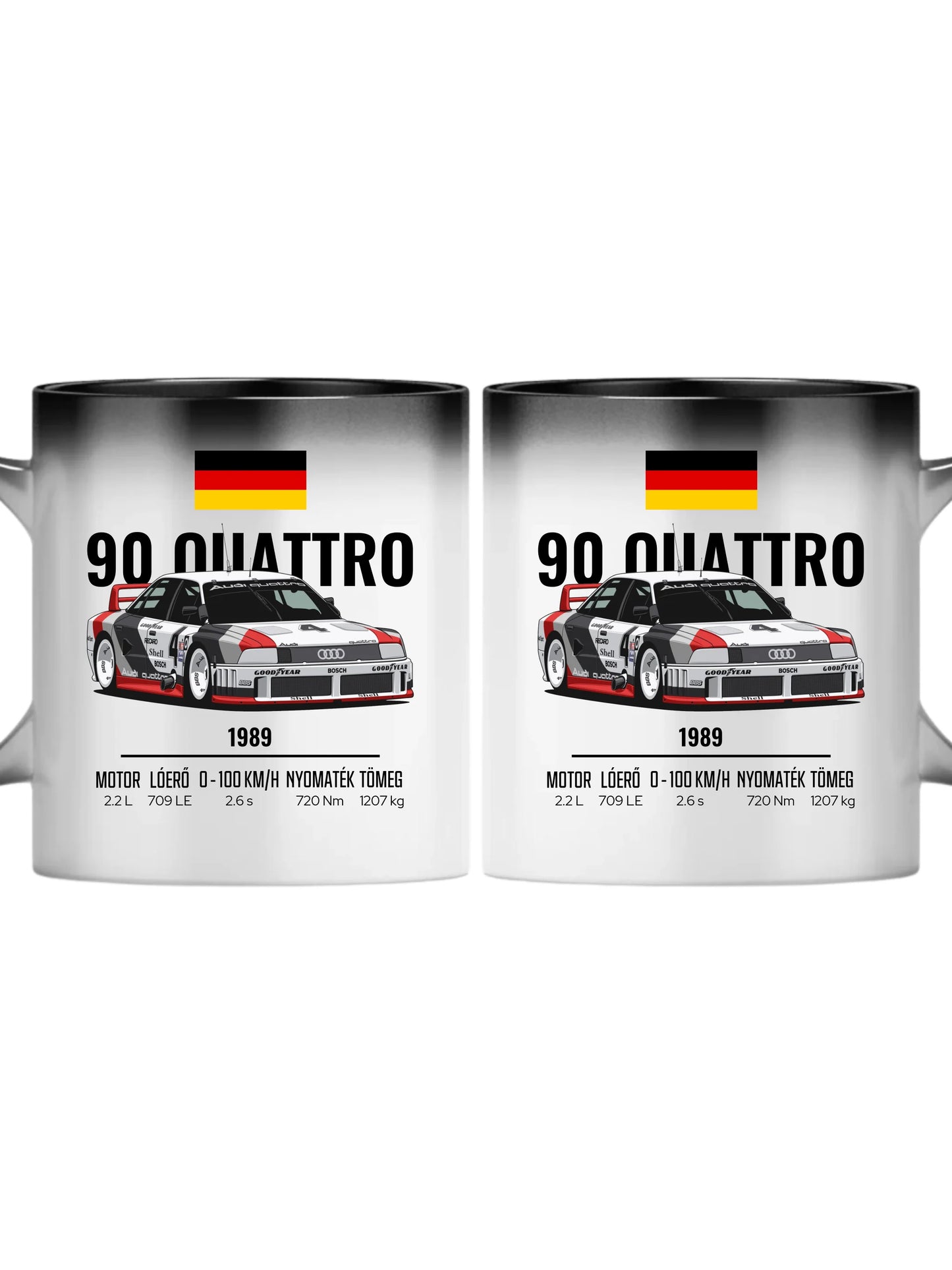 Autó illusztráció - 90 Quattro 20. - Egyedi személyre szabható bögre