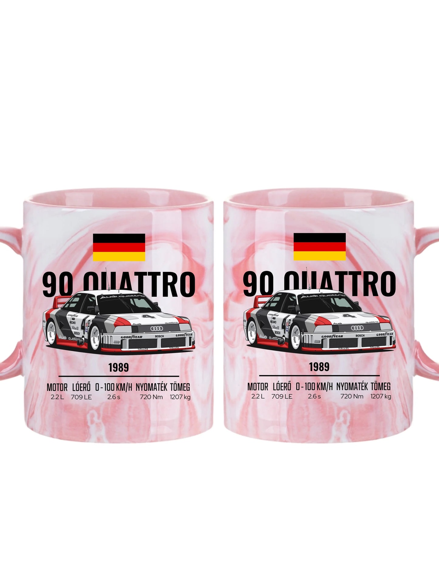Autó illusztráció - 90 Quattro 20. - Egyedi személyre szabható bögre