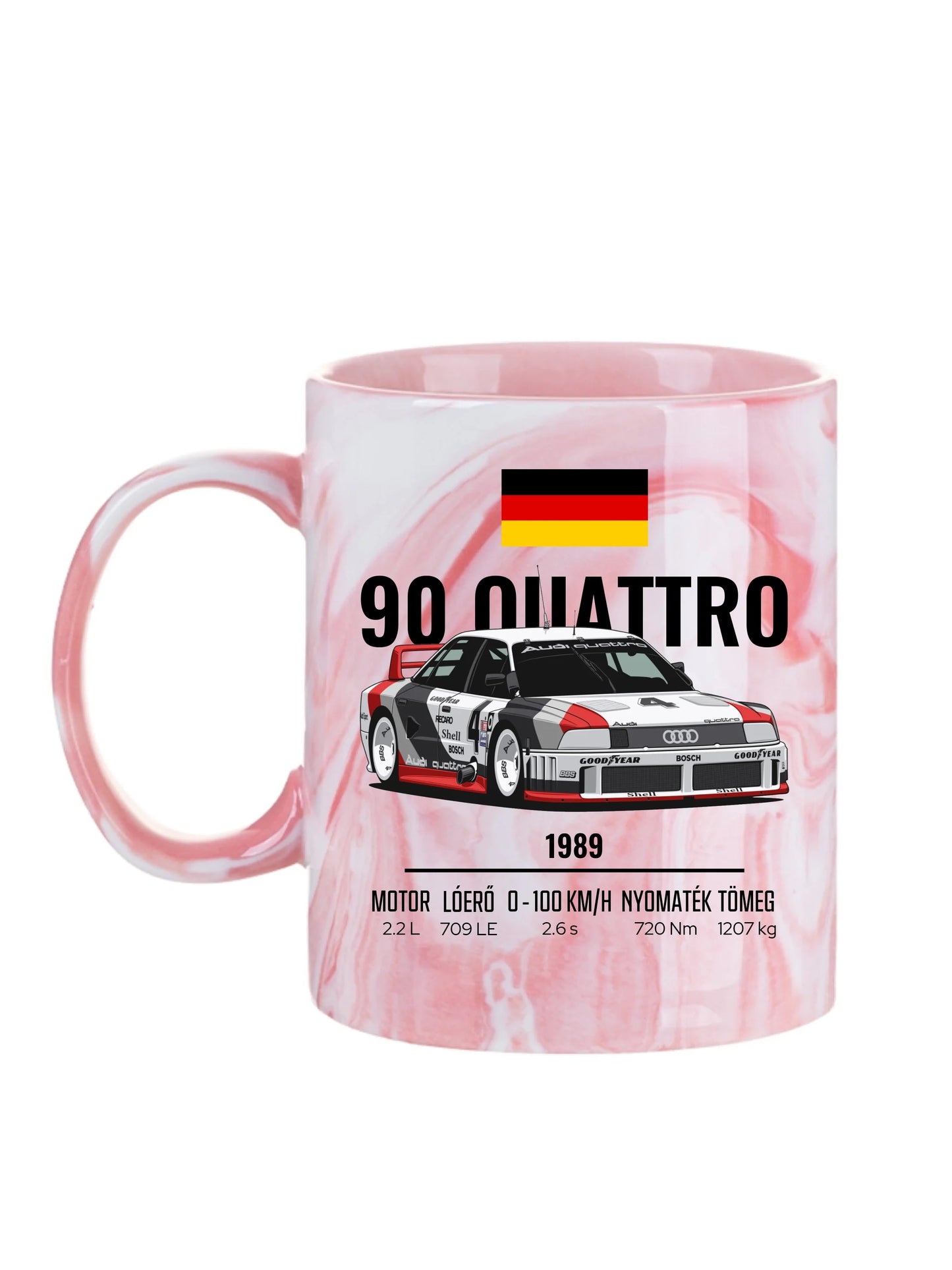 Autó illusztráció - 90 Quattro 20. - Egyedi személyre szabható bögre