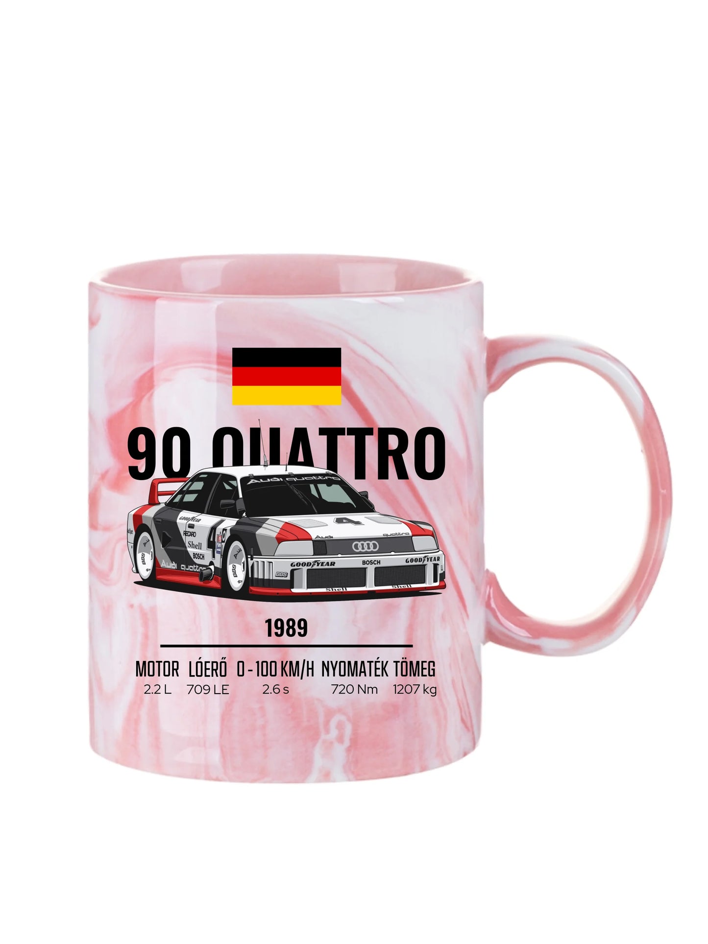 Autó illusztráció - 90 Quattro 20. - Egyedi személyre szabható bögre