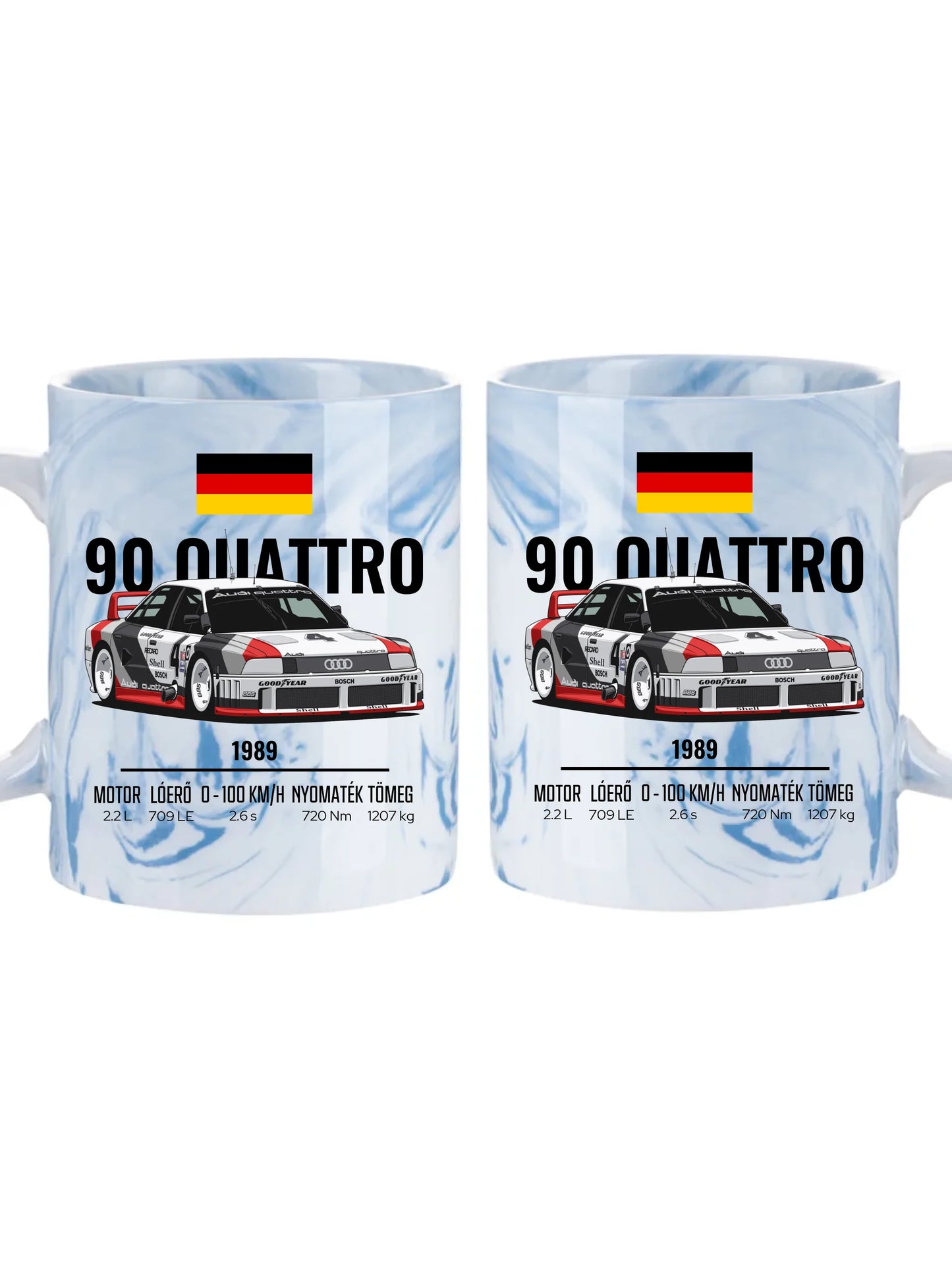 Autó illusztráció - 90 Quattro 20. - Egyedi személyre szabható bögre