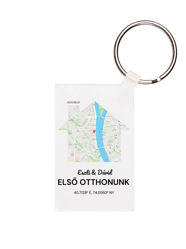 Téglalap alakú kulcstartó eleje - álló