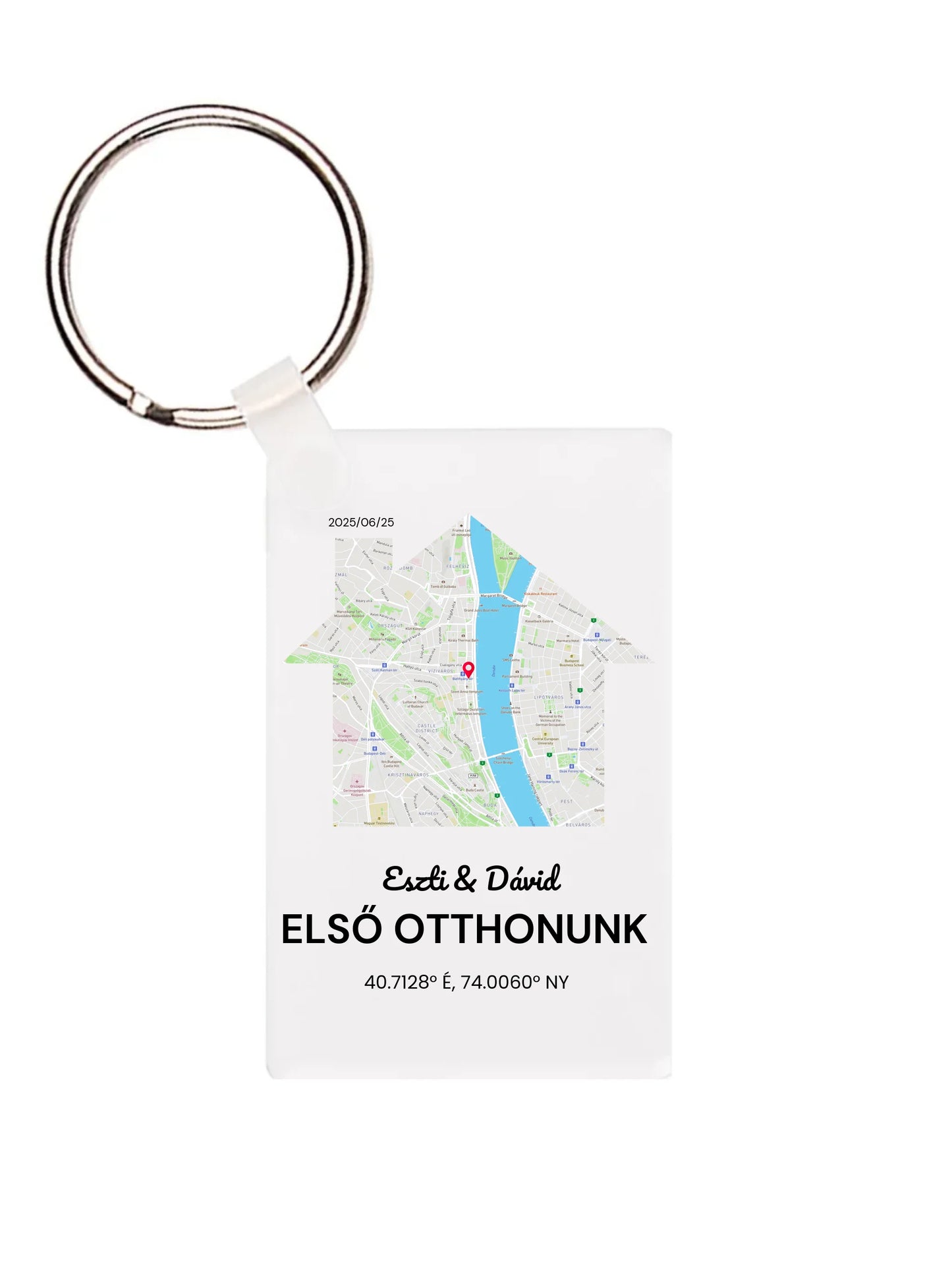 Téglalap alakú kulcstartó hátulja - álló