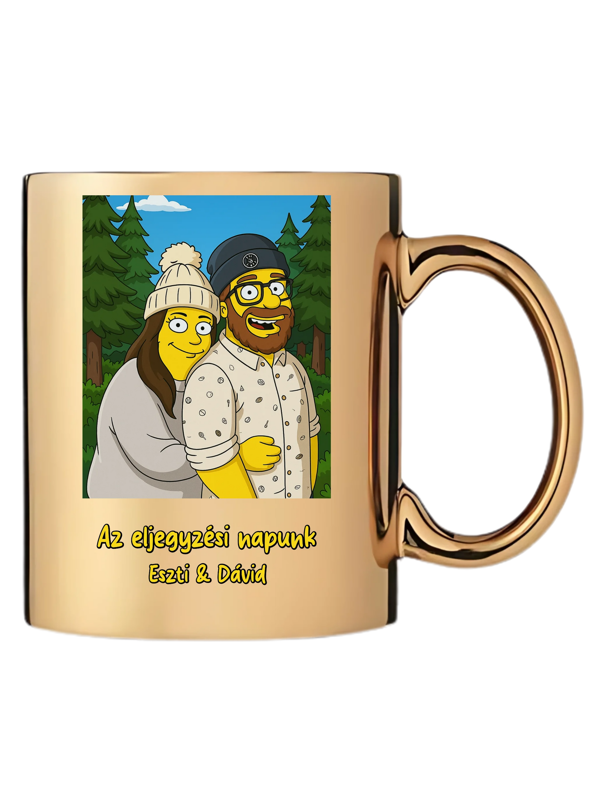 Arany metál bögre jobb oldal