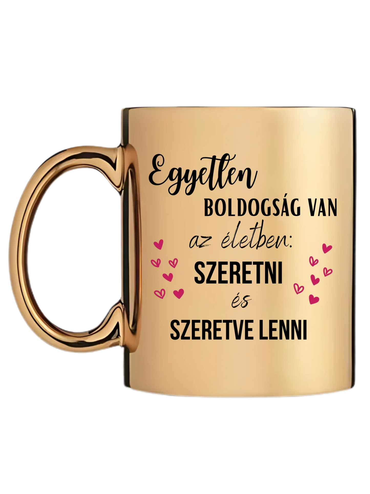 Arany metál bögre bal oldal