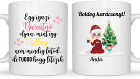Legjobb barátnők karácsonya #5 - Ajándék barátnőknek - Személyre szabható bögre