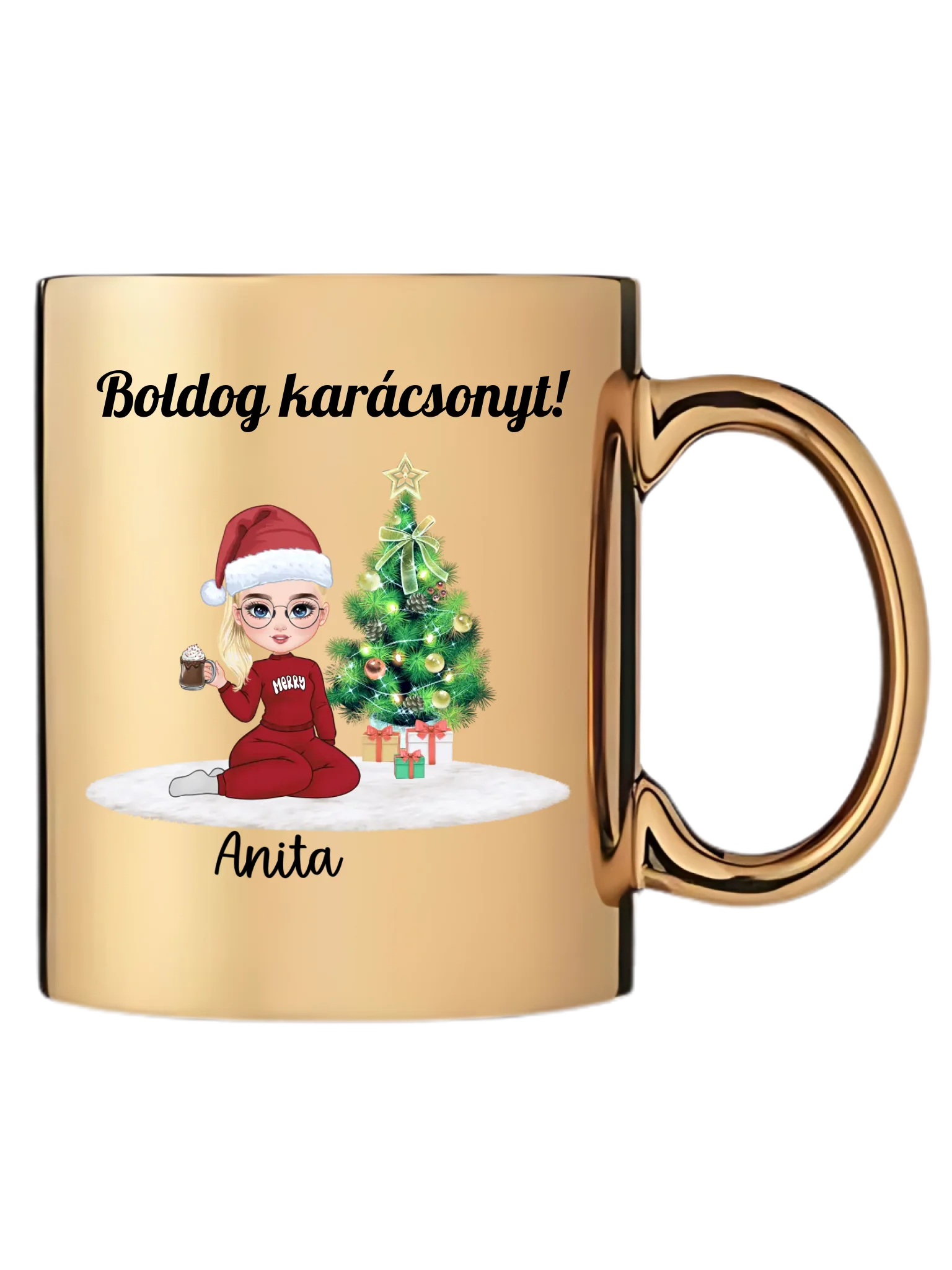 Arany metál bögre jobb oldal