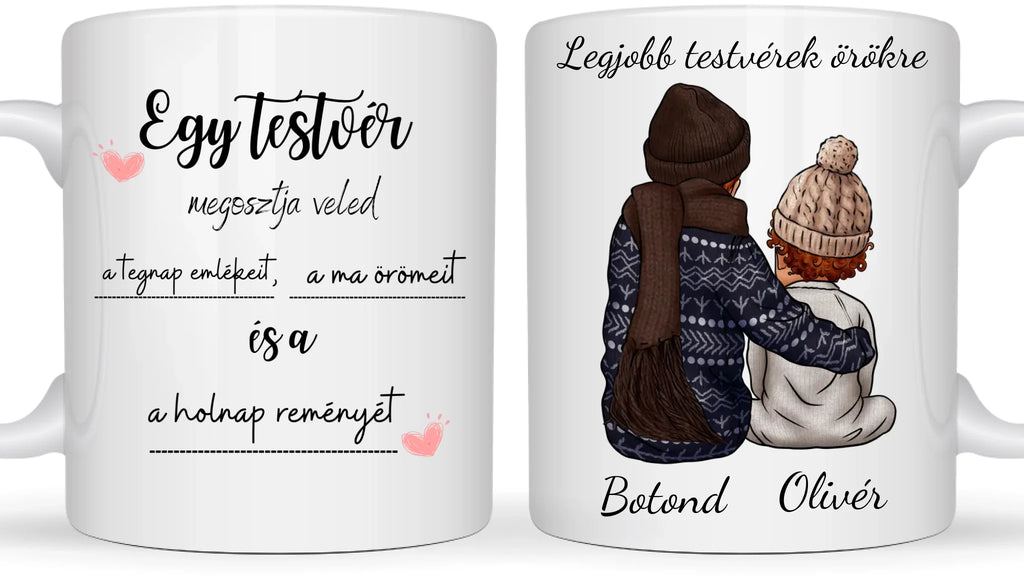 Legjobb fiú testvérek - Egyedi személyre szabható bögre