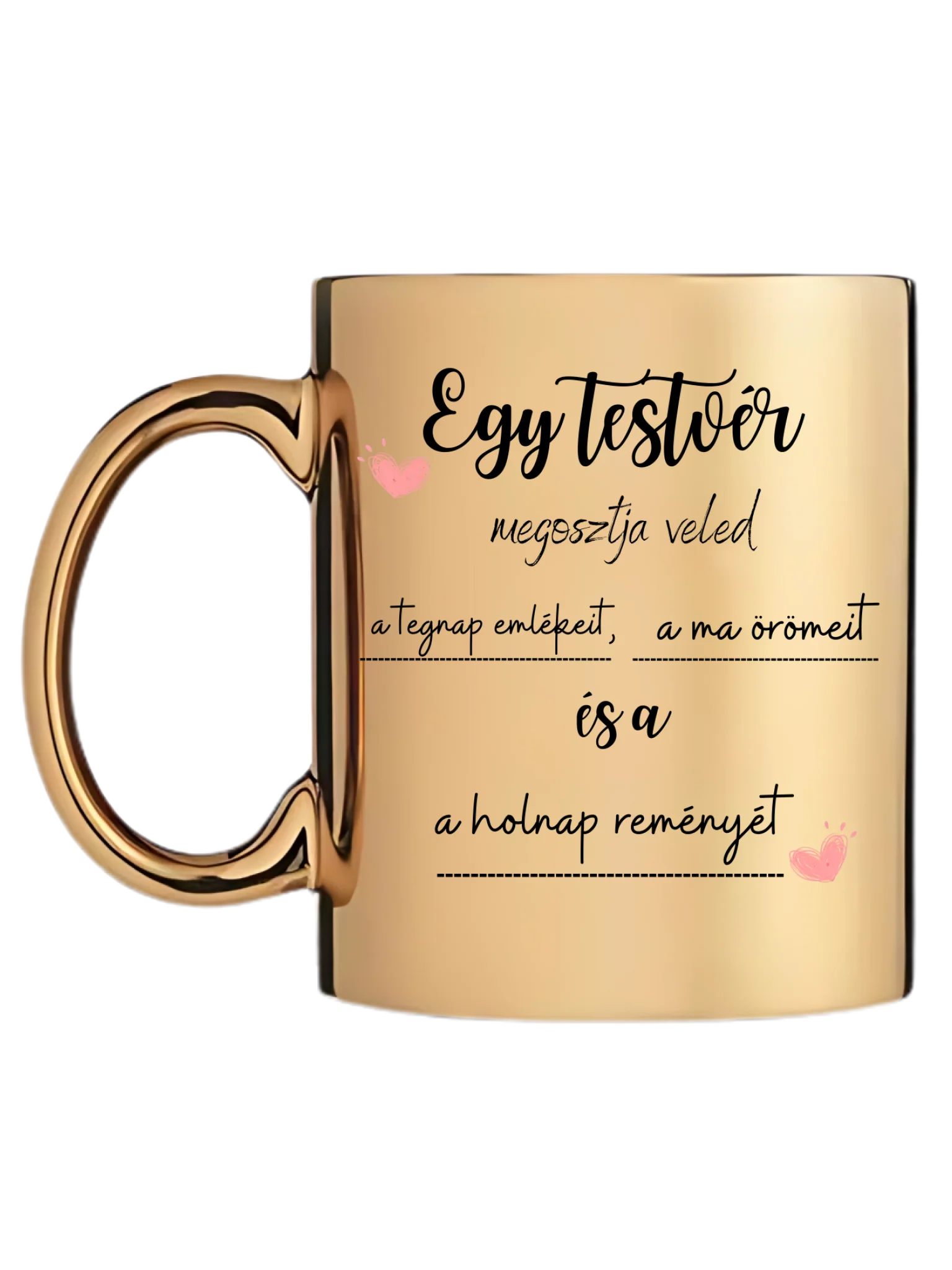 Arany metál bögre bal oldal