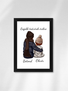 Legjobb fiú testvérek - Ajándék testvéreknek - Személyre szabható falikép