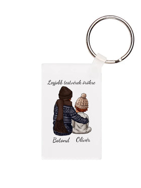 Legjobb fiú testvérek - Ajándék testvéreknek - Személyre szabható kulcstartó