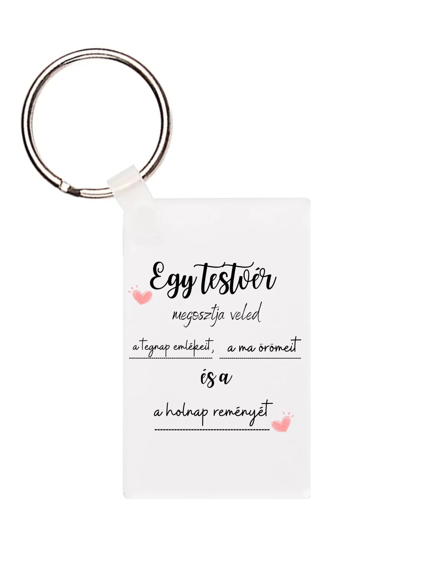 Téglalap alakú kulcstartó hátulja - álló