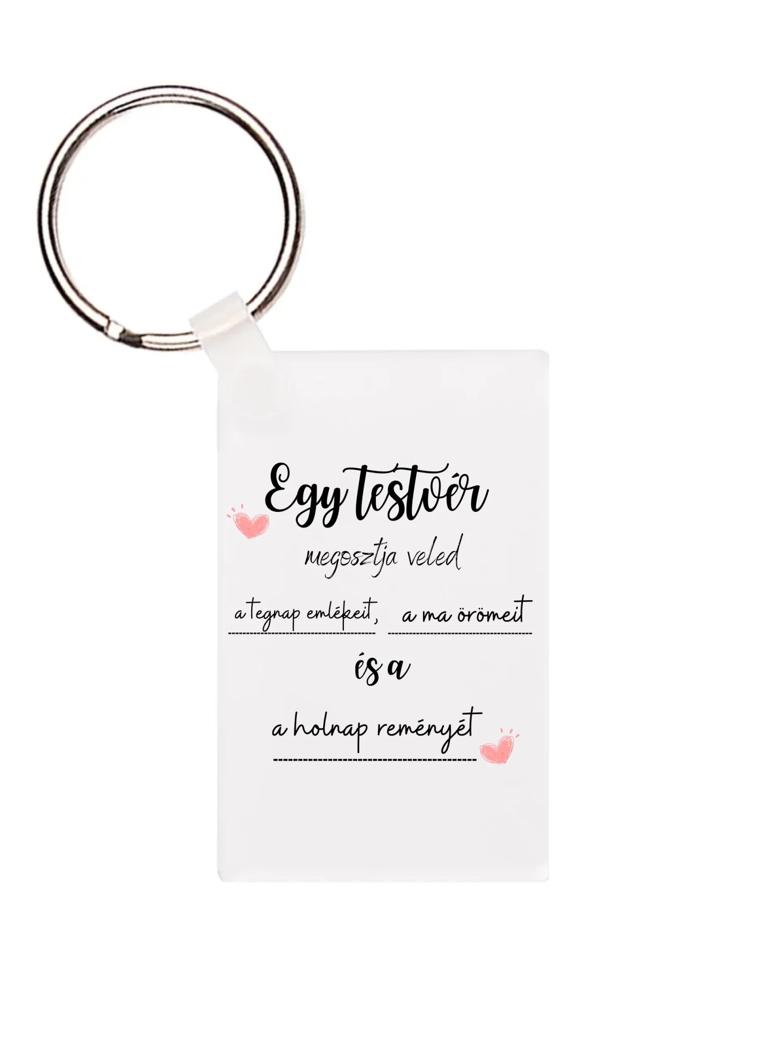 Téglalap alakú kulcstartó hátulja - álló