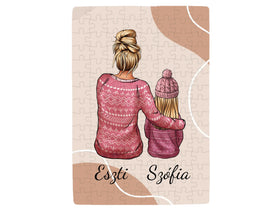 Karácsony Anya, lánya - Ajándék Édesanyának - Személyre szabható puzzle
