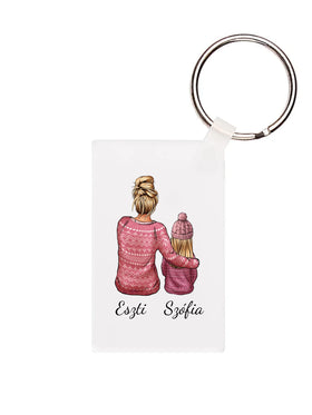 Karácsony Anya, lánya - Ajándék Édesanyának - Személyre szabható kulcstartó