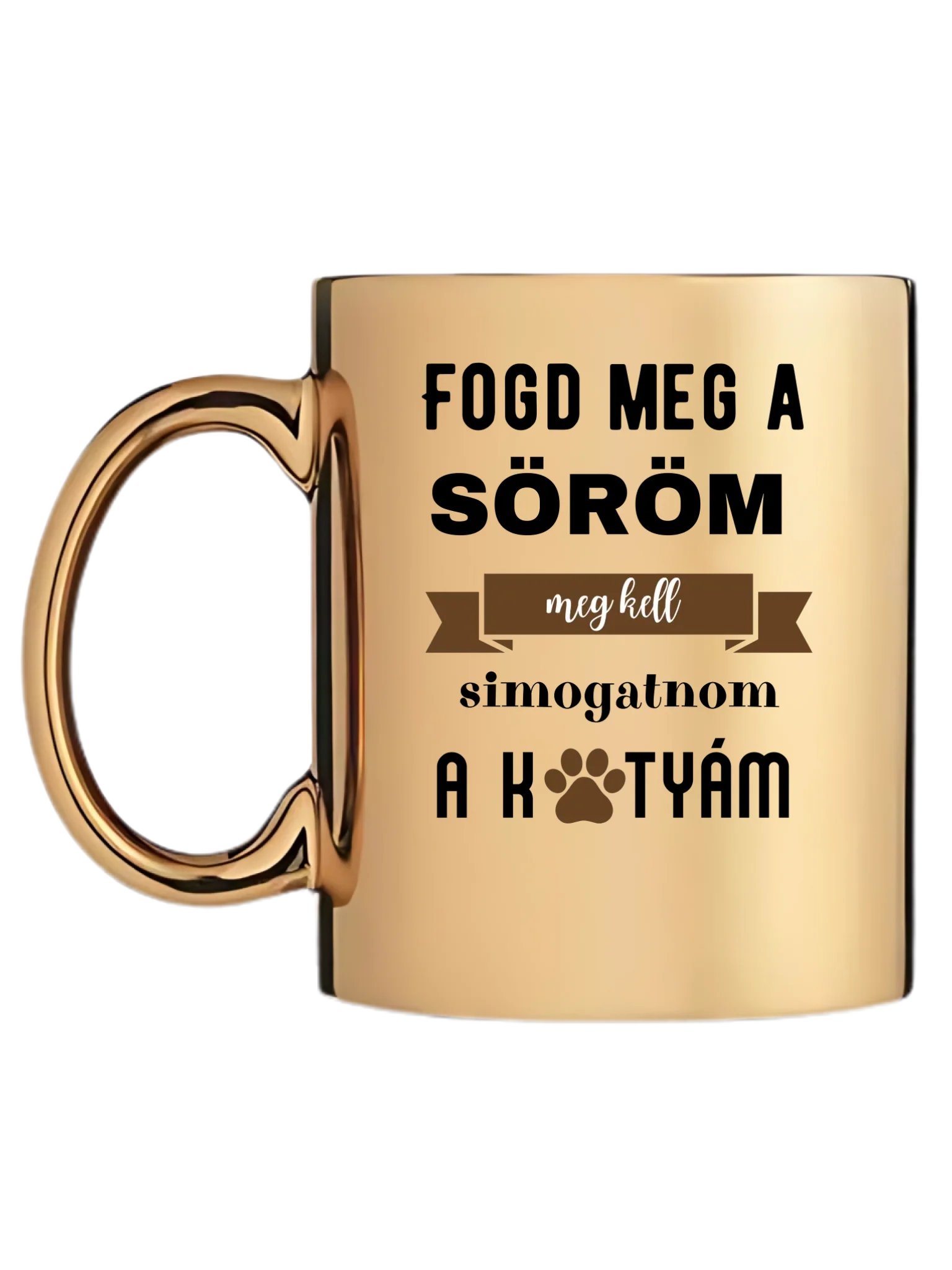 Arany metál bögre bal oldal