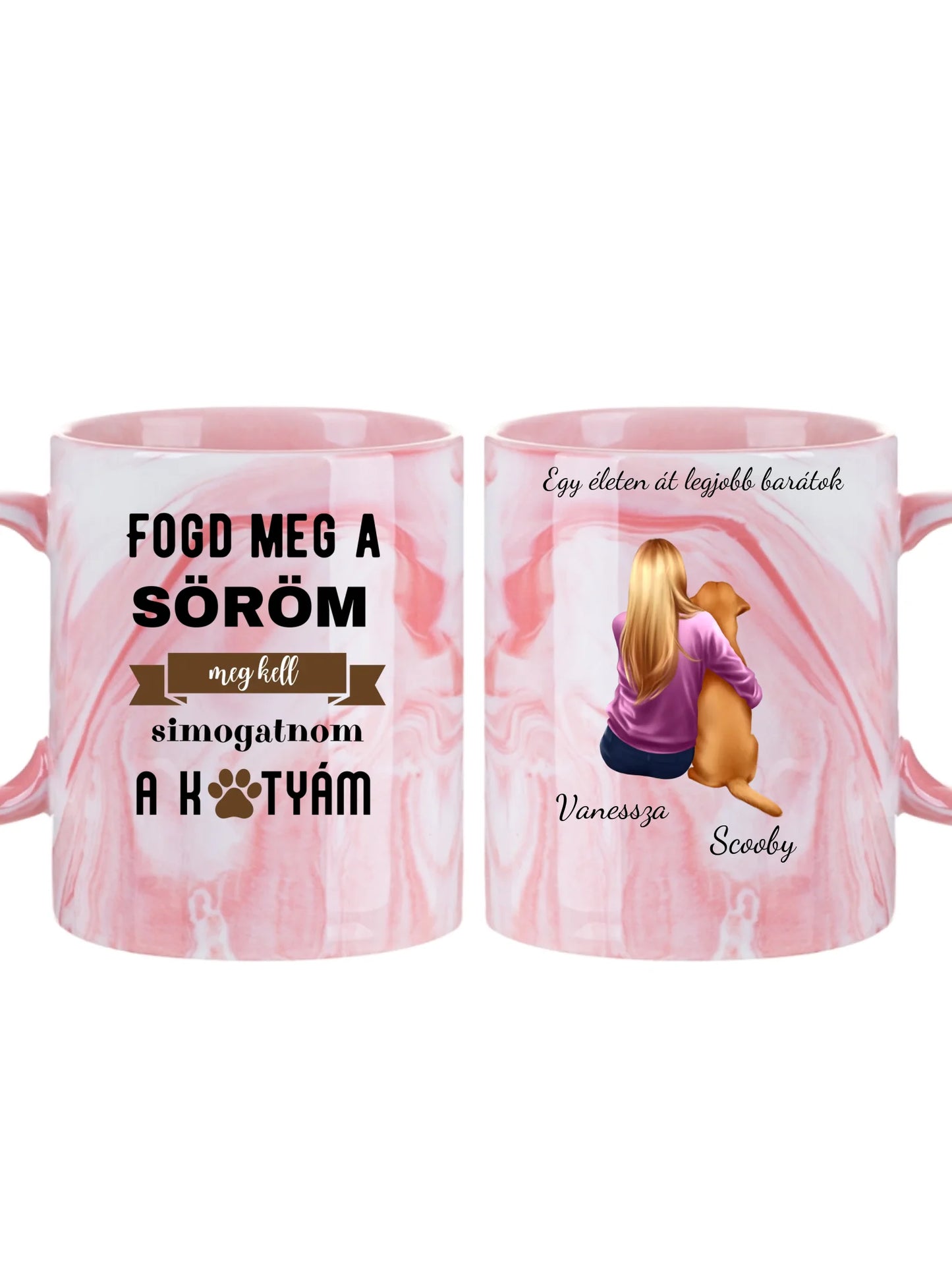 Lány és kutya legjobb barátsága - Egyedi személyre szabható bögre