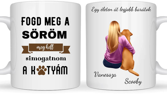 Lány és kutya legjobb barátsága - Egyedi személyre szabható bögre