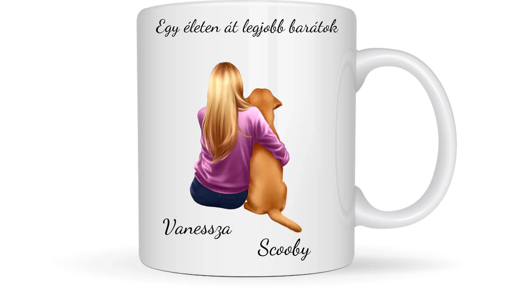 Lány és kutya legjobb barátsága - Egyedi személyre szabható bögre
