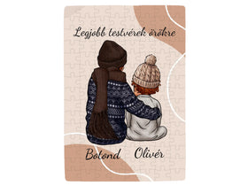 Legjobb fiú testvérek - Ajándék testvéreknek - Személyre szabható puzzle