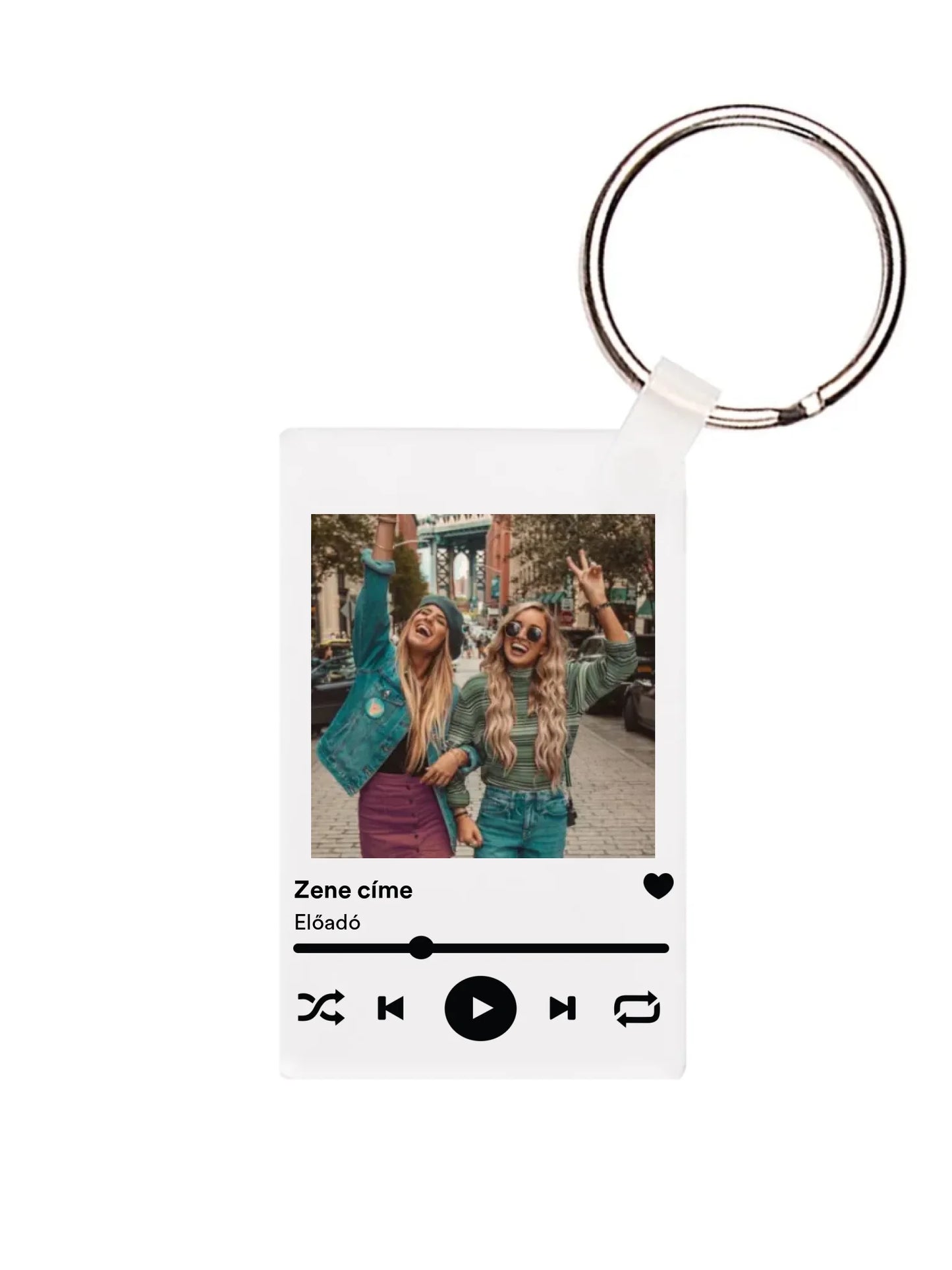 Téglalap alakú kulcstartó eleje - álló